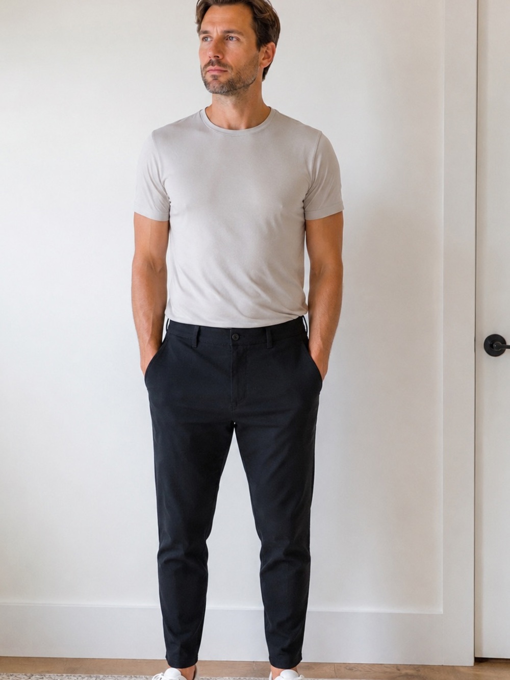 Kit and Ace Men’s Black Slim Stretch Pants Size 36 Five Pocket